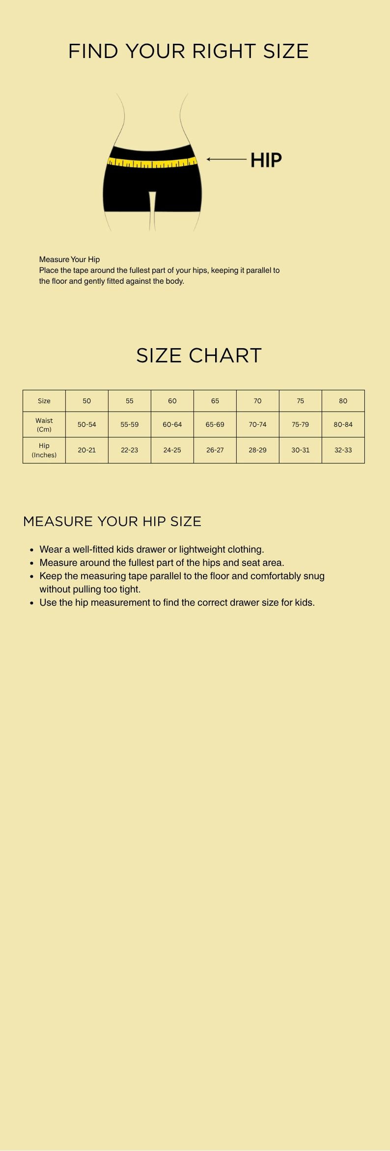 Size Guide Desktop