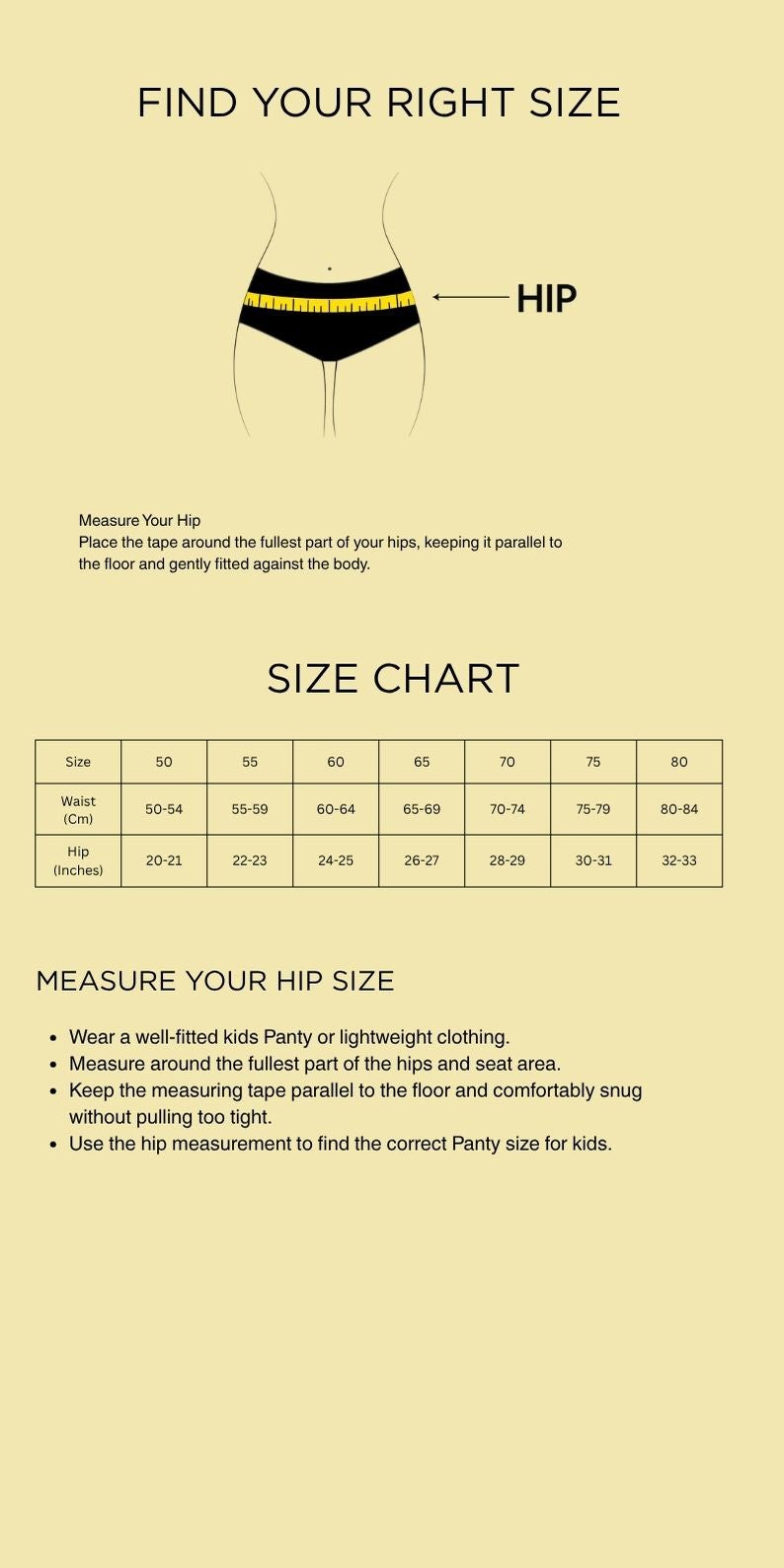 Size Guide Desktop
