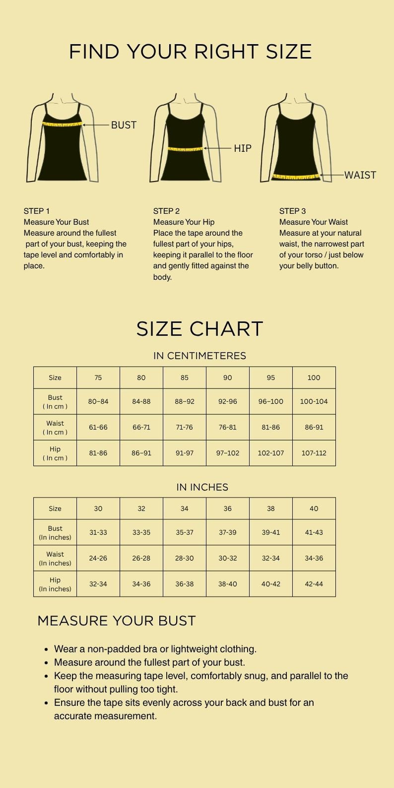 Size Guide Desktop
